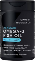 Omega-3 Triple Strength Sports Research | 1040 mg Omega-3 | 120 Softgels (4 Meses)