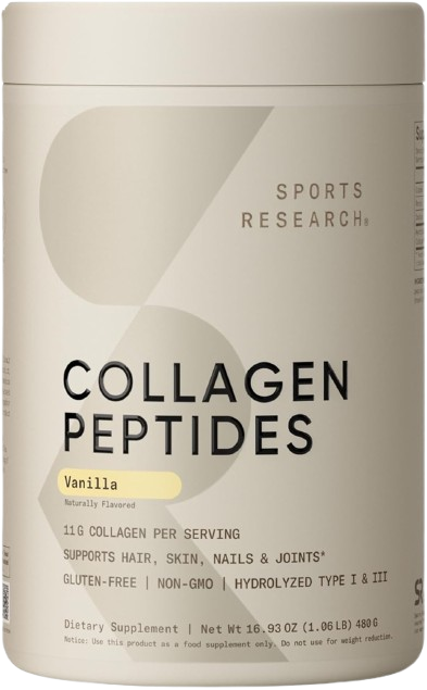 Colágeno Hidrolizado Sports Research Vainilla | 480 g | 40 Porciones