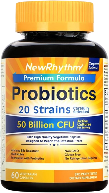 Probióticos NewRhythm 50 Billion | 60 Cápsulas | 50 Mil Millones UFC