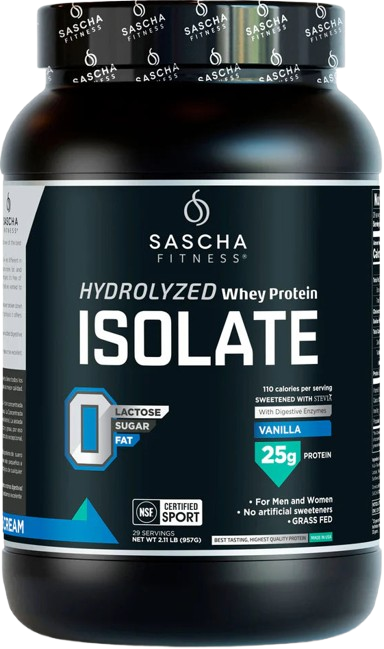 Proteína Whey Isolate Hidrolizada Sascha Fitness – Vainilla