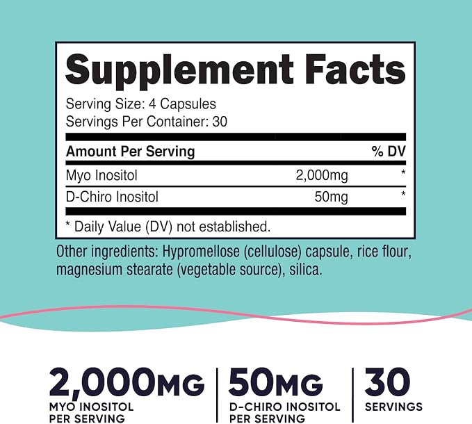 Myo Inositol + D-Chiro Inositol Nutricost | 120 Cápsulas