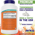 Magnesio Glicinato – NOW Foods | 240 Tabletas