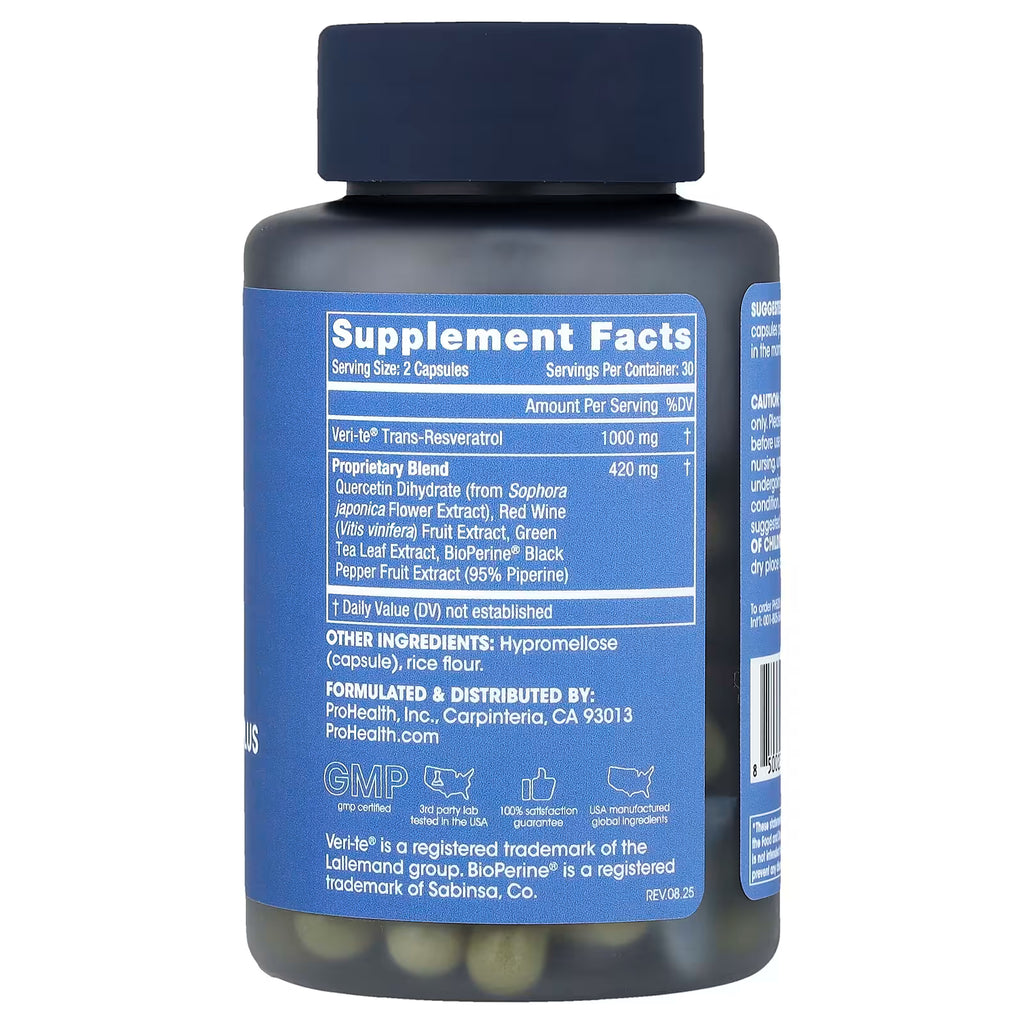 Trans-Resveratrol ProHealth | 1000 mg | 60 Cápsulas