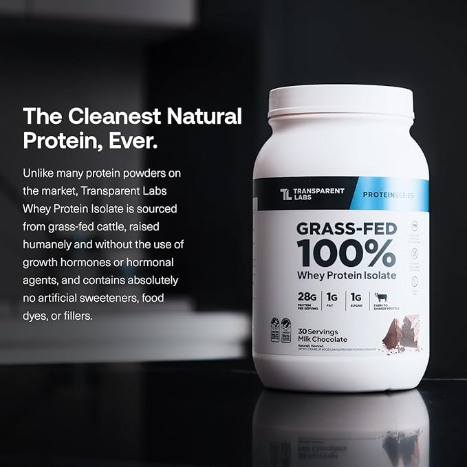 Proteína Whey Isolate Grass-Fed Transparent Labs 30 Porciones – Vainilla Francesa