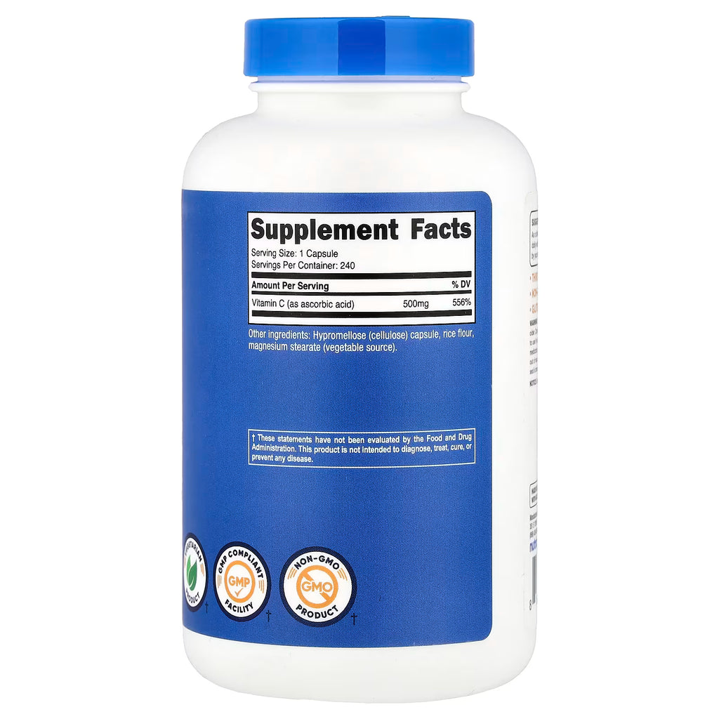 Vitamina C Nutricost 500 mg | 240 Cápsulas