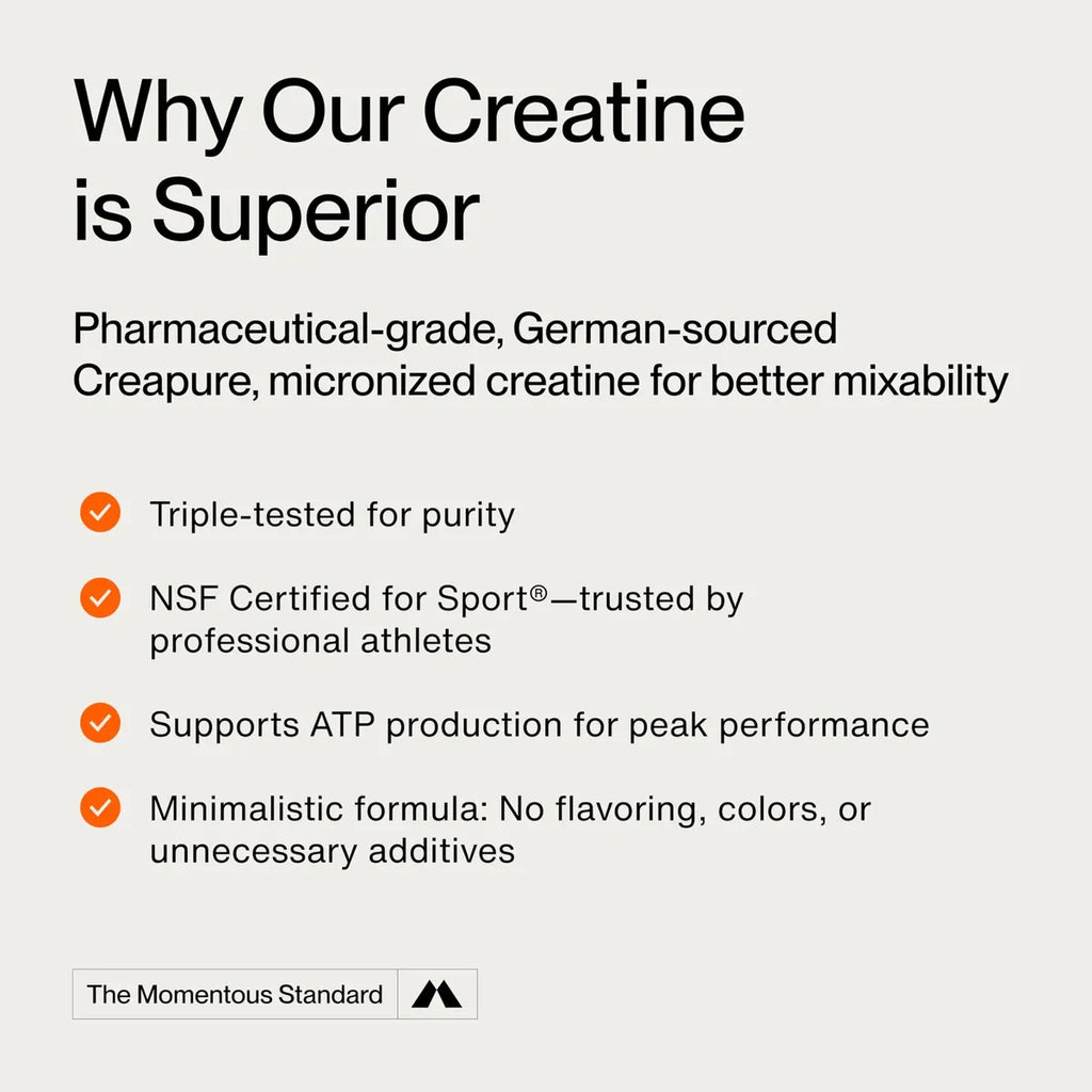 Creatina Momentous con Creapure® (450 g | 90 Servicios)