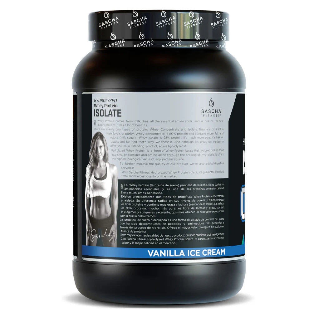 Proteína Whey Isolate Hidrolizada Sascha Fitness – Vainilla