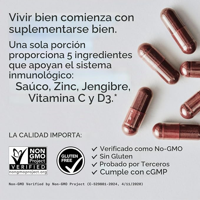 Saúco + Zinc, Vitamina C y D3 – Sports Research | Soporte Inmunológico