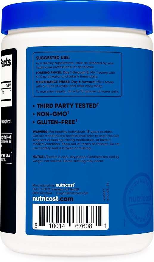 Creatina Monohidratada Creapure® – Nutricost 500 g