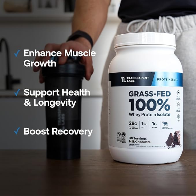 Proteína Whey Isolate Grass-Fed Transparent Labs 30 Porciones – Vainilla Francesa