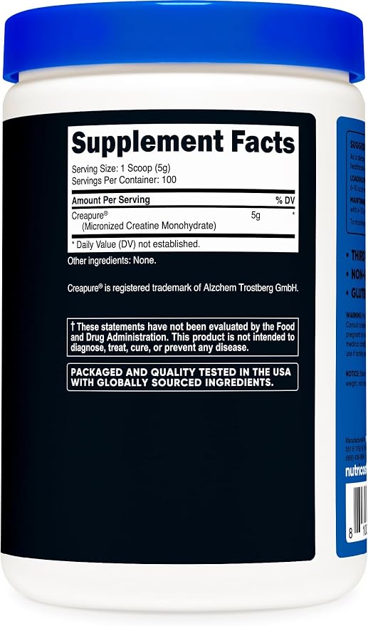 Creatina Monohidratada Creapure® – Nutricost 500 g