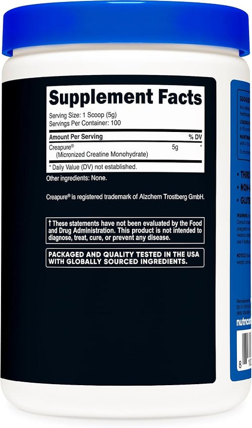Creatina Monohidratada Creapure® – Nutricost 500 g