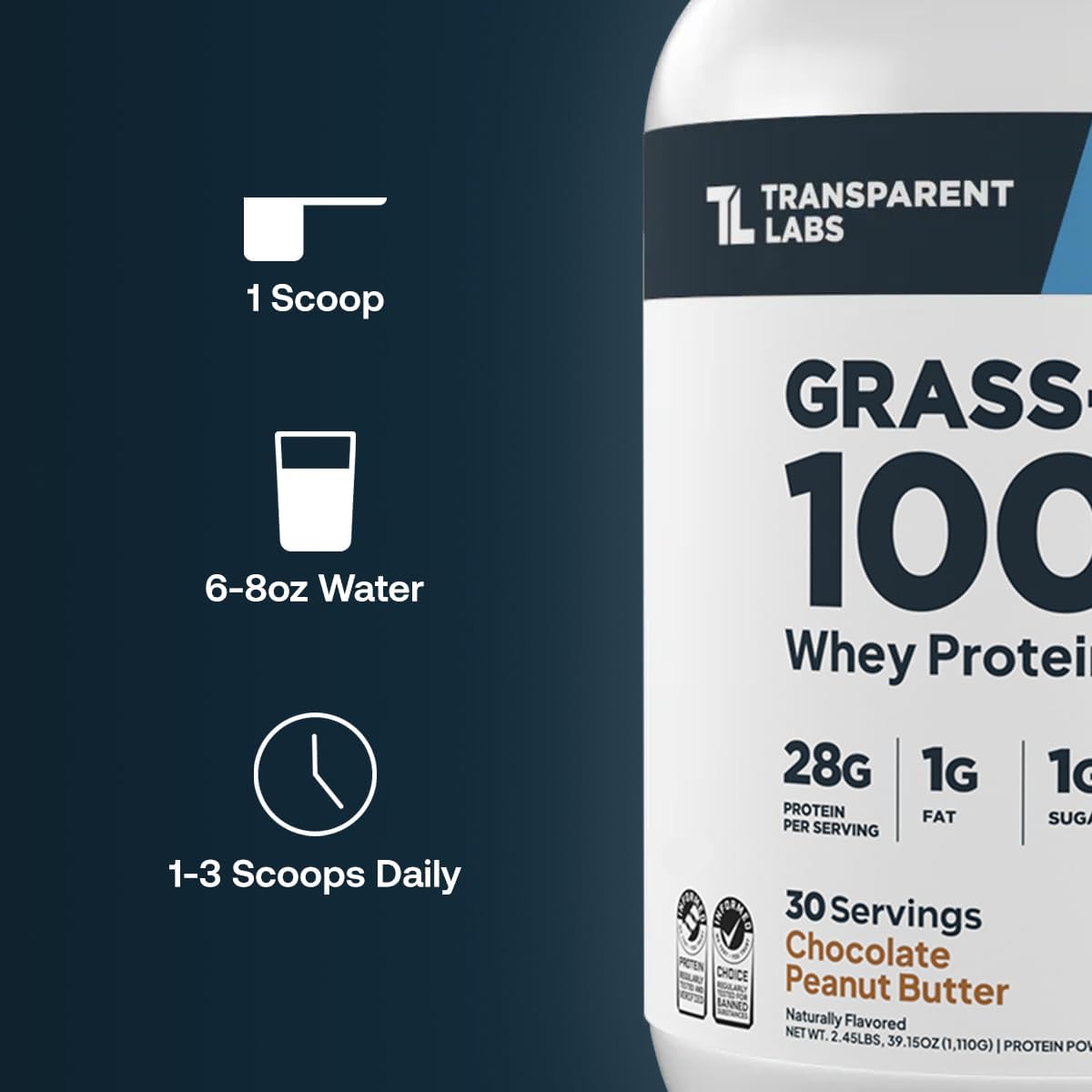 Proteína Whey Isolate Grass-Fed Transparent Labs 30 Porciones – Vainilla Francesa