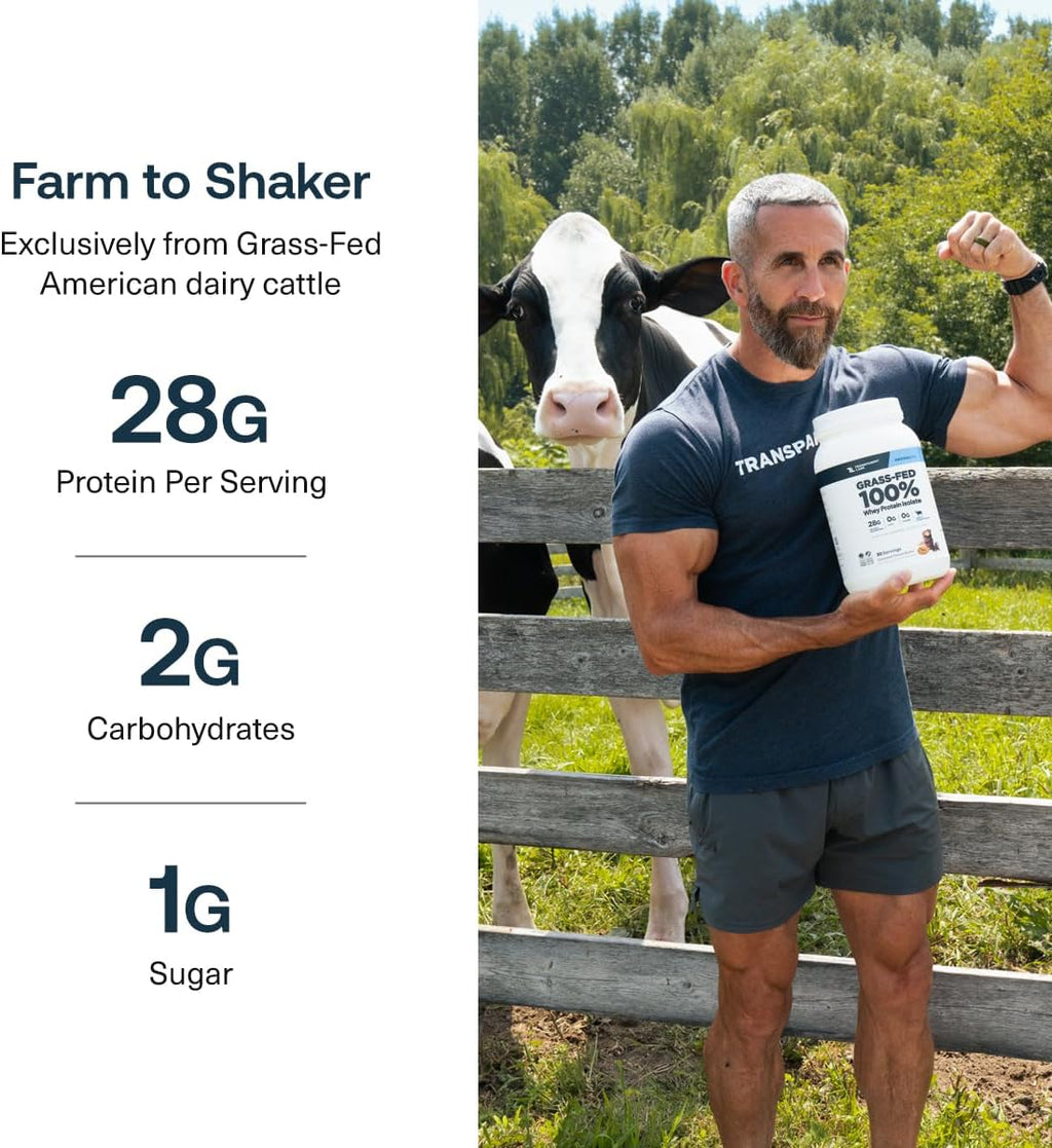 Proteína Whey Isolate Grass-Fed Transparent Labs 30 Porciones – Vainilla Francesa
