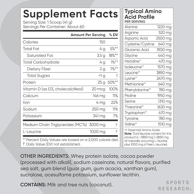 Proteína Whey Isolate Sports Research 5 lb – 60 Porciones