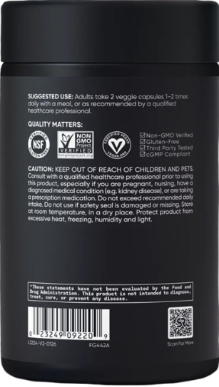 Sports Research® Glicinato de magnesio 160 mg, 180 cápsulas vegetales