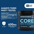 Core Med Science KSM-66 Ashwagandha – 600 mg, 60 Cápsulas