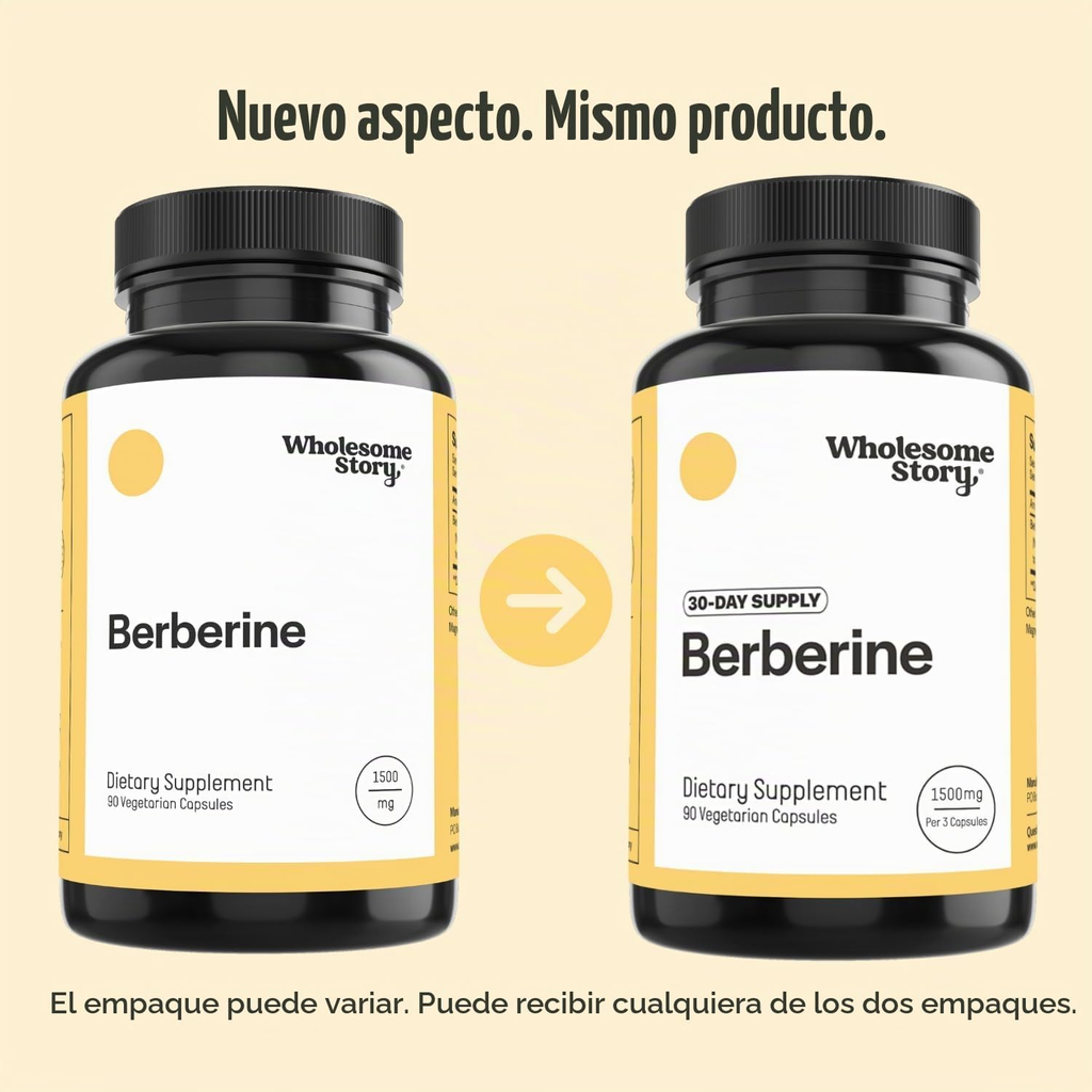 Wholesome Story Berberina HCl 1500 mg – 500 mg por Cápsula, 90 Cápsulas