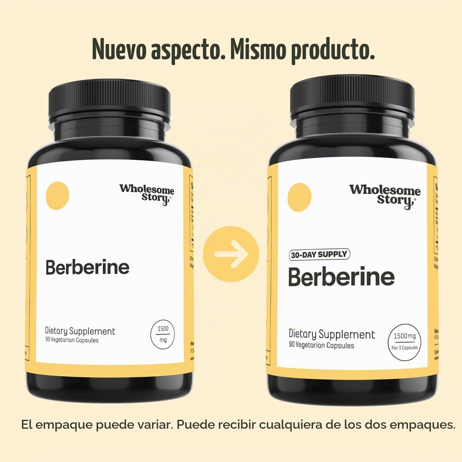 Wholesome Story Berberina HCl 1500 mg – 500 mg por Cápsula, 90 Cápsulas