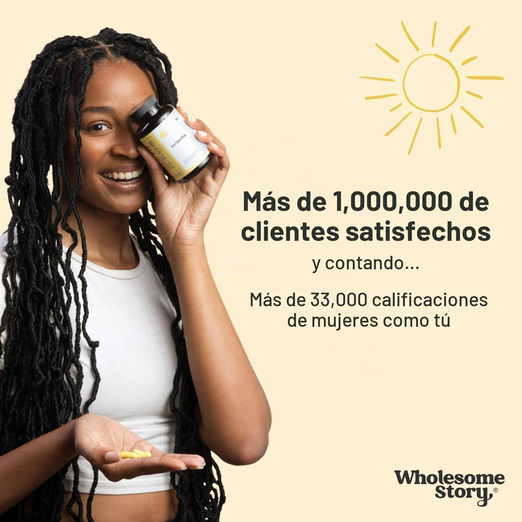 Wholesome Story Berberina HCl 1500 mg – 500 mg por Cápsula, 90 Cápsulas