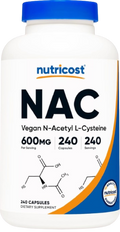 Nutricost NAC 600 mg – N-Acetil L-Cisteína, 240 Cápsulas Vegetarianas