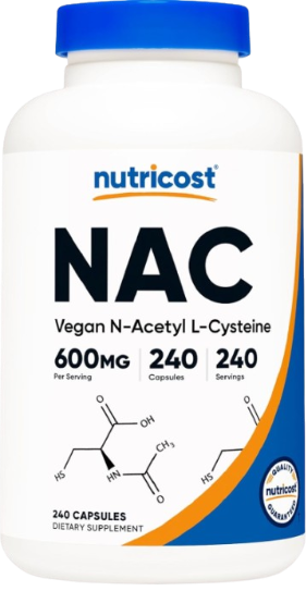 Nutricost NAC 600 mg – N-Acetil L-Cisteína, 240 Cápsulas Vegetarianas