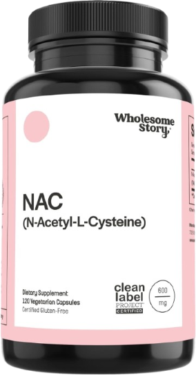 Wholesome Story NAC 600 mg – N-Acetil L-Cisteína, 120 Cápsulas Veganas