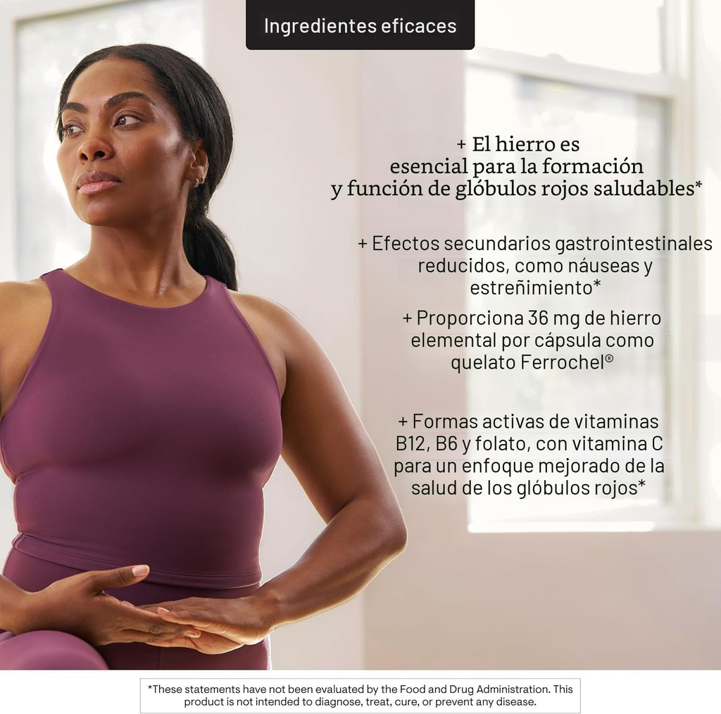 Thorne Advanced Iron Complex – 36 mg de Hierro, Vitaminas B y C, 60 Cápsulas
