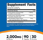 Nutricost Cúrcuma + Boswellia 2000 mg – 90 Cápsulas