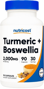 Nutricost Cúrcuma + Boswellia 2000 mg – 90 Cápsulas