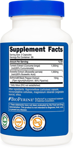 Nutricost Cúrcuma + Boswellia 2000 mg – 90 Cápsulas