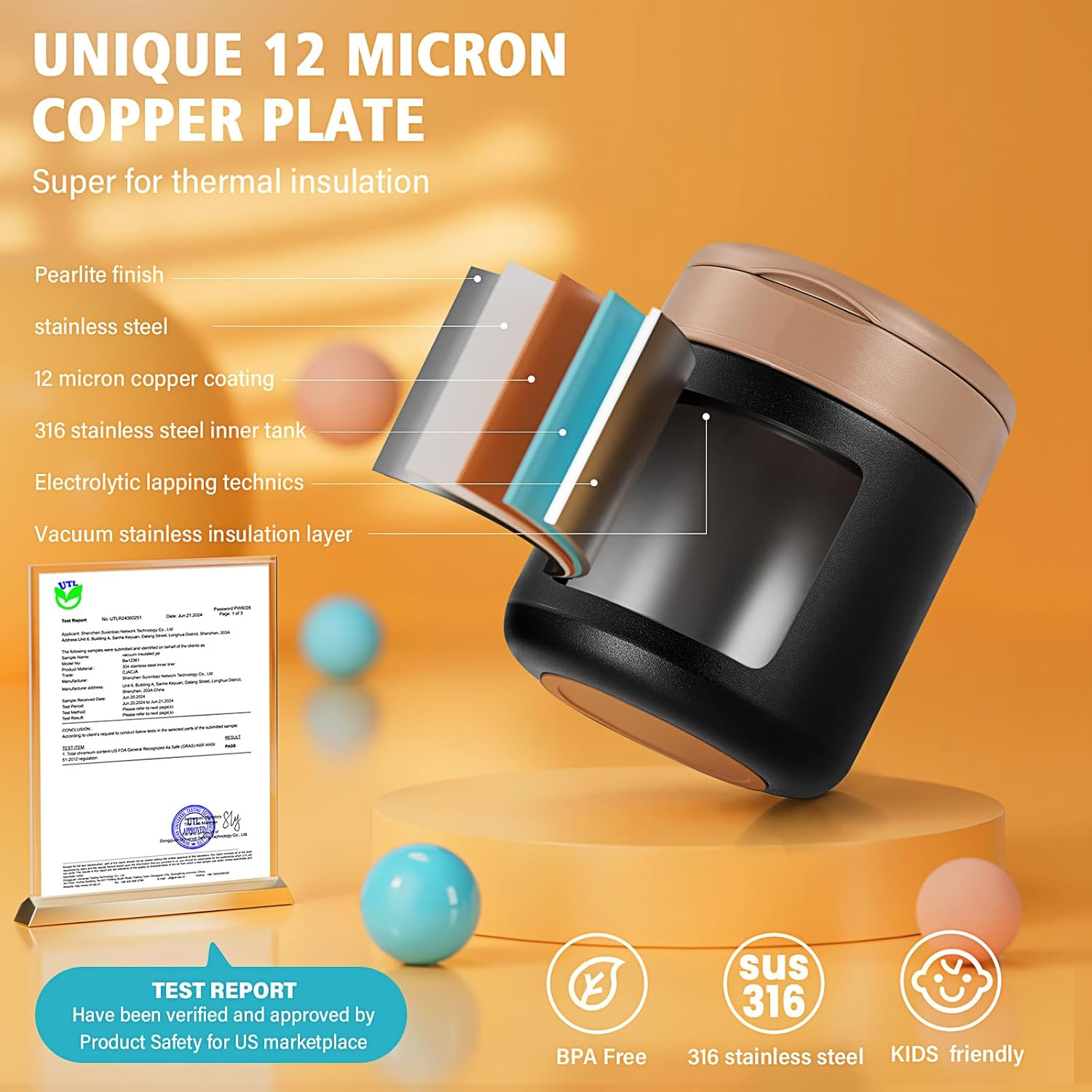 Tarro Térmico para Alimentos Infantil 15.2 oz – Acero Inoxidable 316