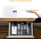 MEGAWISE Báscula Digital de Cocina Recargable – 33 lb, Alta Precisión