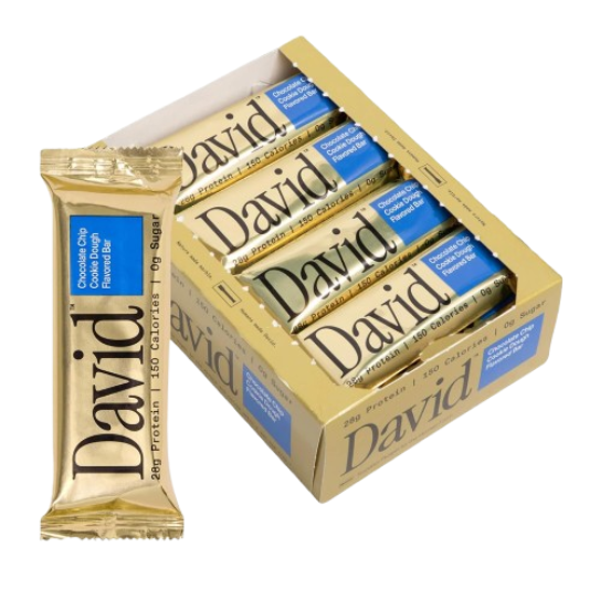 David Barras de Proteína 28 g – Sin Azúcar, Sin Gluten | 12 Unidades