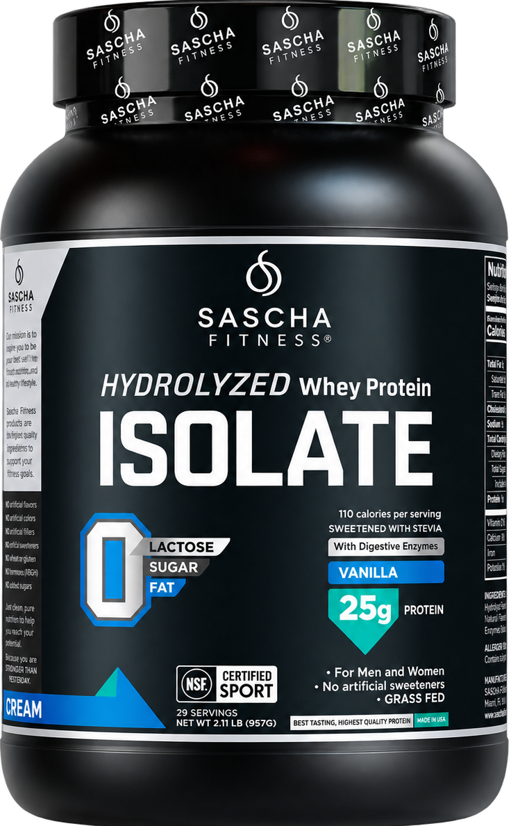 Proteína Whey Isolate Hidrolizada Sascha Fitness – Vainilla