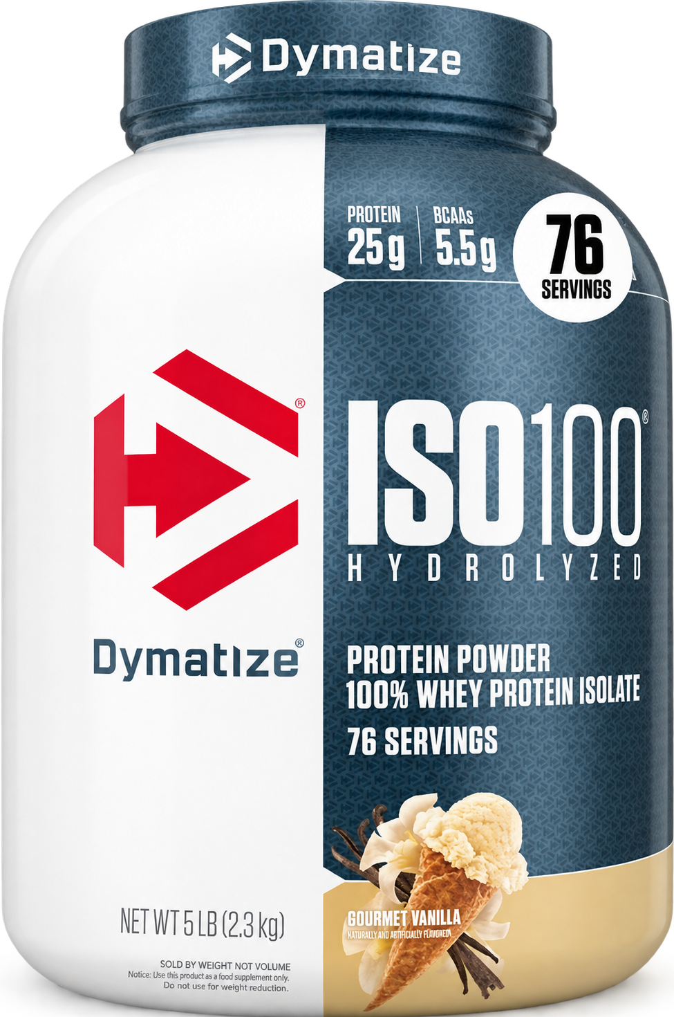 Dymatize ISO100 Whey Protein Isolate 5 lb – Vainilla