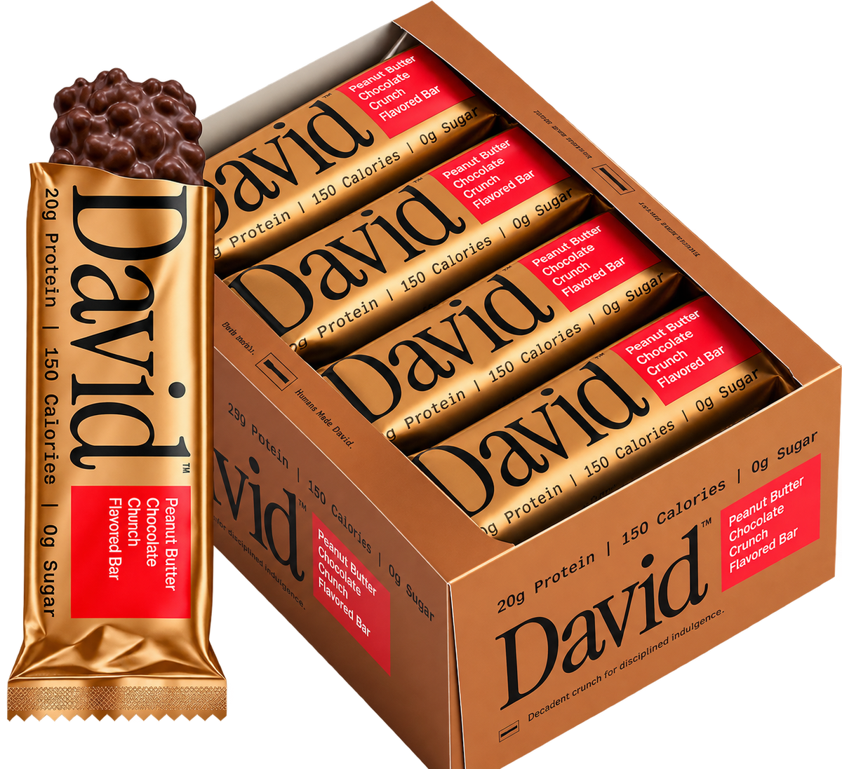 David Protein Bar – Mantequilla de Maní y Chocolate Crunch | 20 g de Proteína | 0 g de Azúcar